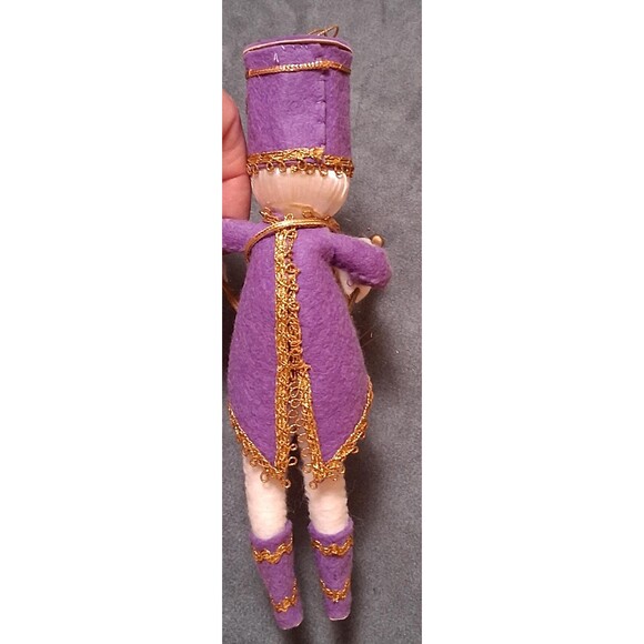 Vintage Large Purple Drum Major Christmas Ornament 7 1/2 Inches - Picture 4 of 4